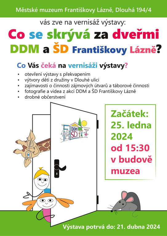 Výstava: Co se skrývá za dveřmi DDM a ŠD Františkovy Lázně?